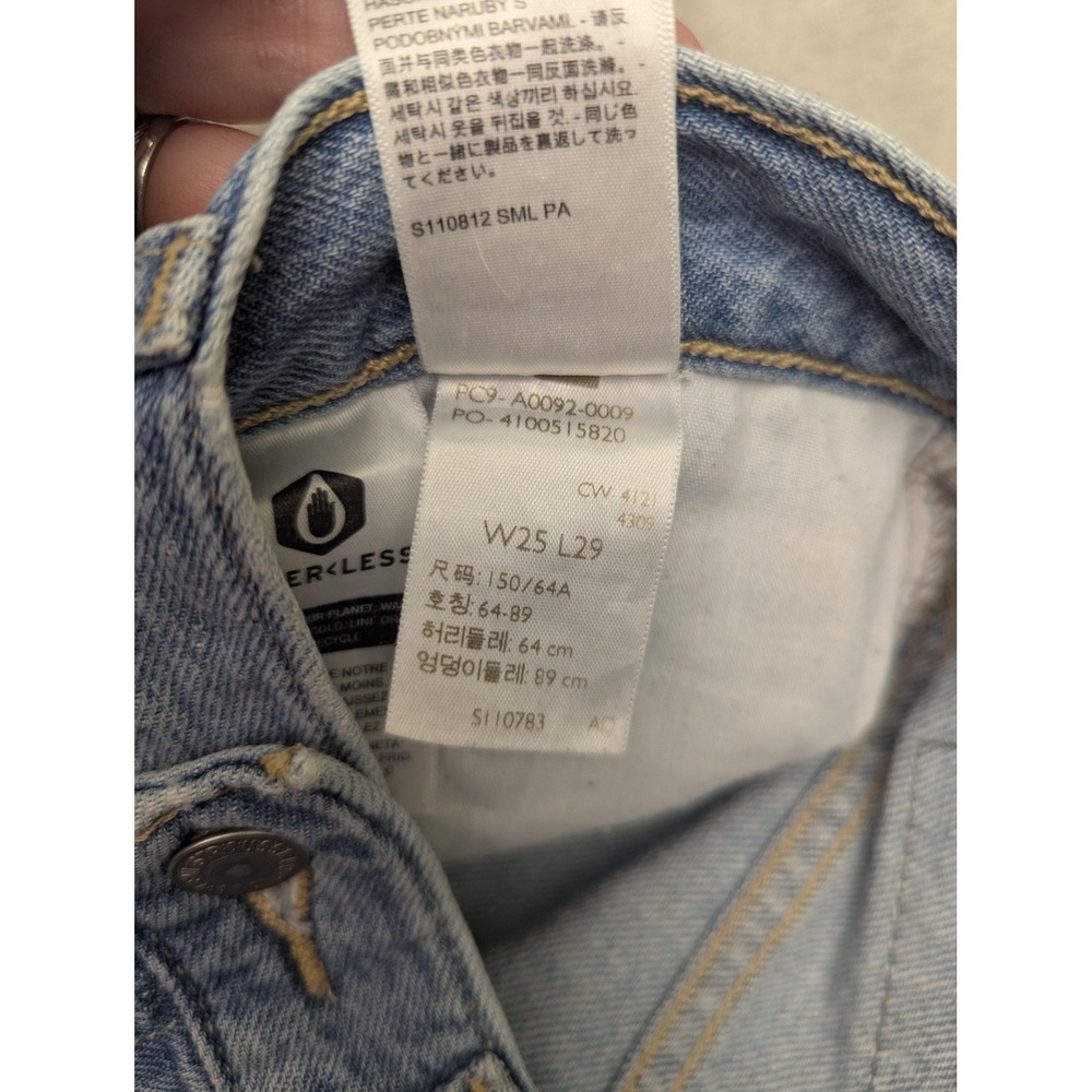Levis High Waisted Straight Jeans Womens 25‎ Blue Light Wash Y2K Stretch Denim - Picture 14 of 15